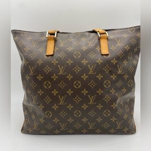 Louis Vuitton Cabas Mezzo Monogram Zip-top Tote Canvas and Vachetta Leather